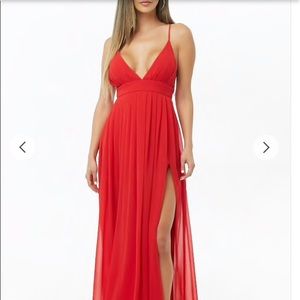 Red maxi dress